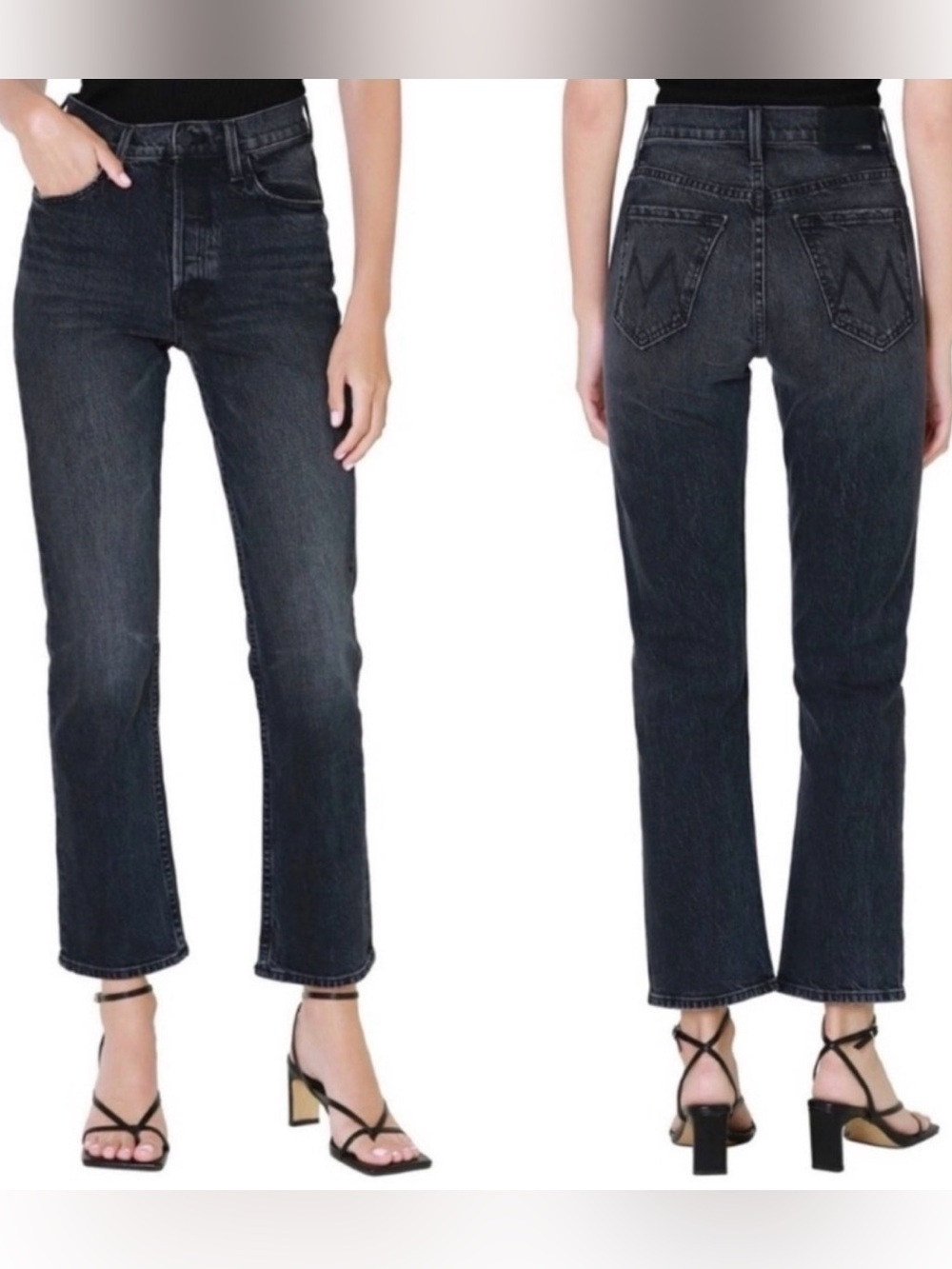 Mother Superior The Tomcat Ankle Black Grey Jeans in On The Fly 26 Straight Leg